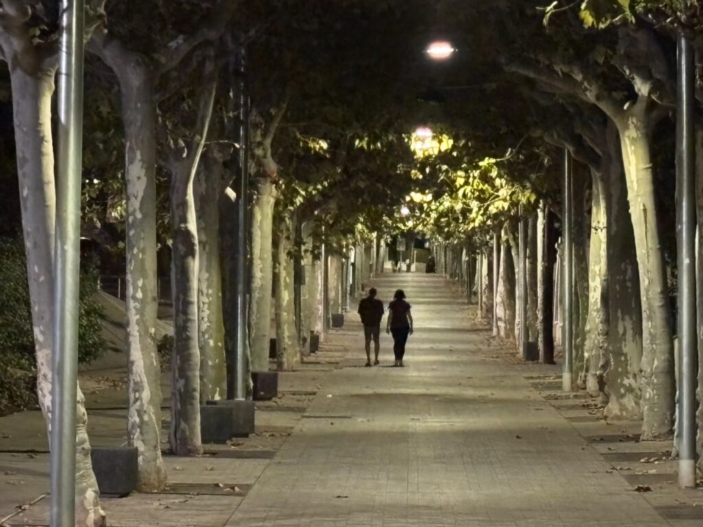Il·luminació amb LED al Carrer Matas, com alguns dels 530 punts de llum que s'instal·laran al poble per fer-los més eficients.